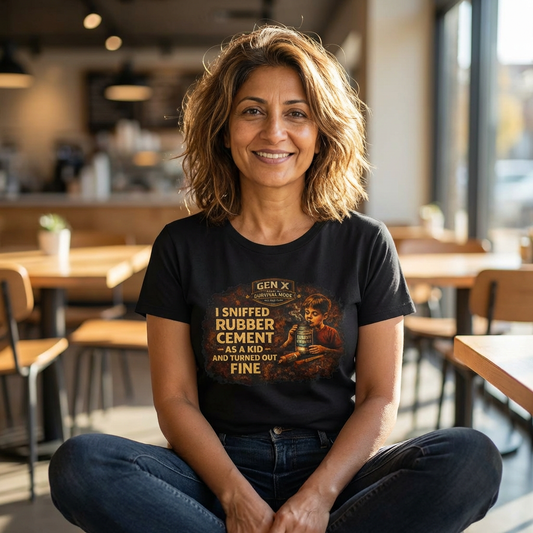 Gen X Survivor We Sniffed Rubber Cement Comfortable Cotton T-Shirt