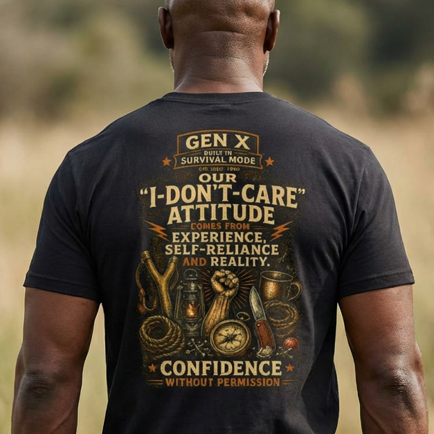 Gen X I Don't Care Attitude Comfortable Cotton T-Shirt