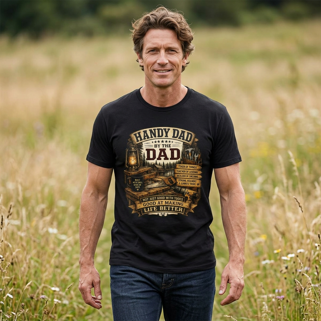 Handyman Dad Making Life Better Comfortable Cotton Graphic T-Shirt