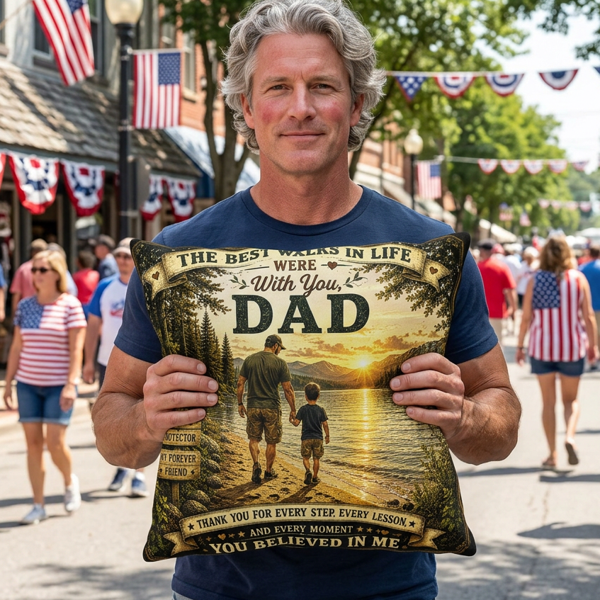 Blessings In Life With Son Scenic Timeless Father’s Day Pillow