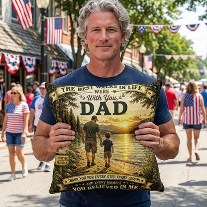 Blessings In Life With Son Scenic Timeless Father’s Day Pillow