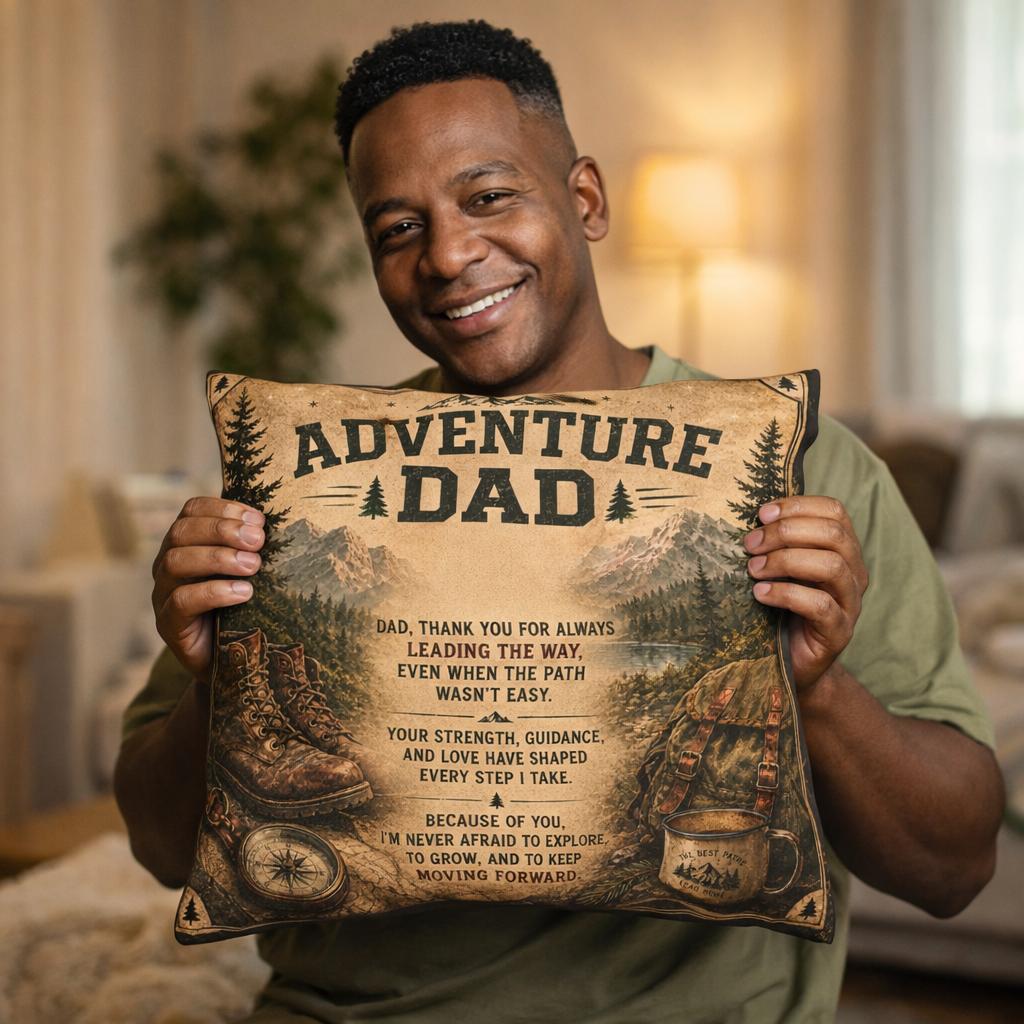 Fun Playful Adventurous Double Sided DAD Pillow