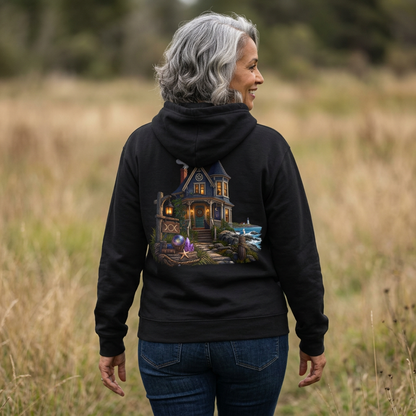 Old Victorian Practical Magic Cottage Pullover Hoodie