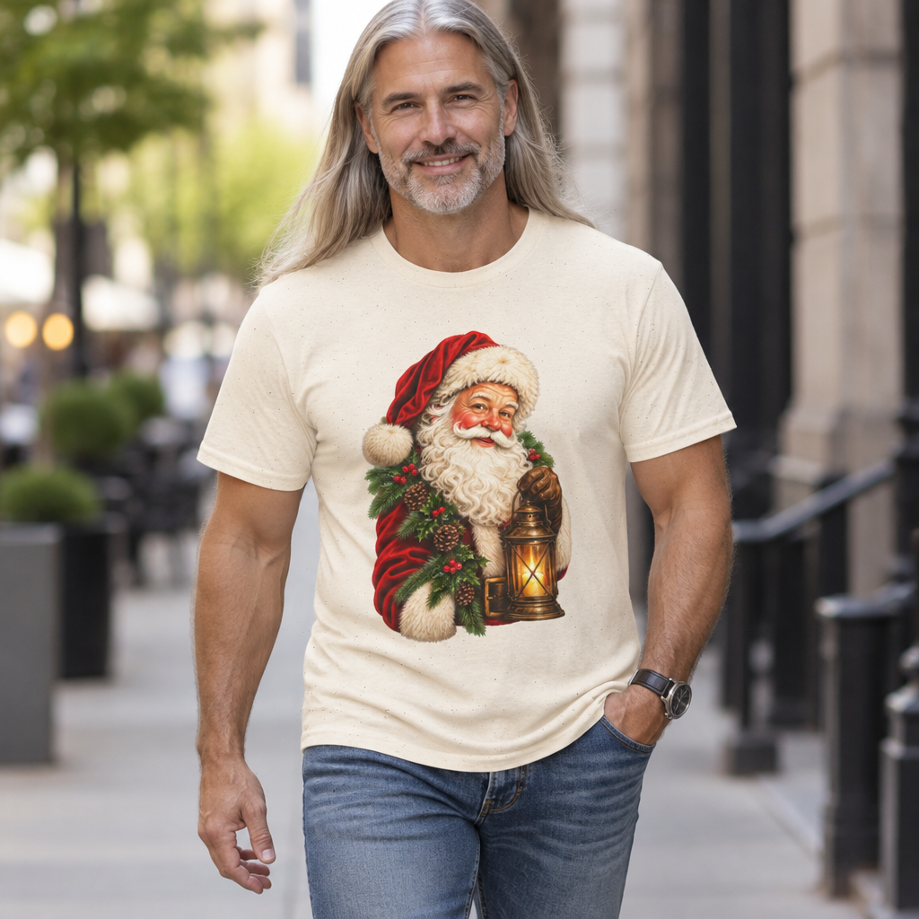 Vintage Style Santa Claus Comfortable Cotton T-Shirt