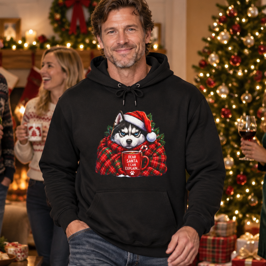 Santa I Can Explain Christmas Dog Thick Pullover Hoodie
