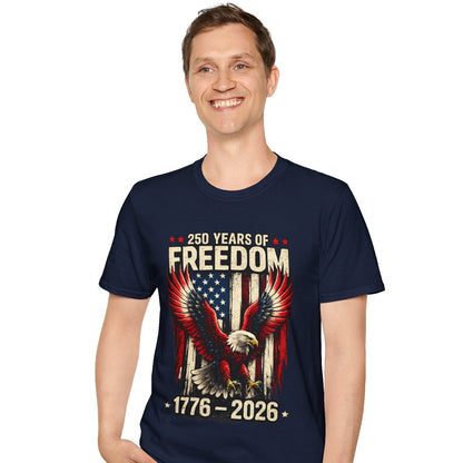 250 Years of Freedom Eagle Flag Comfortable Cotton Tee