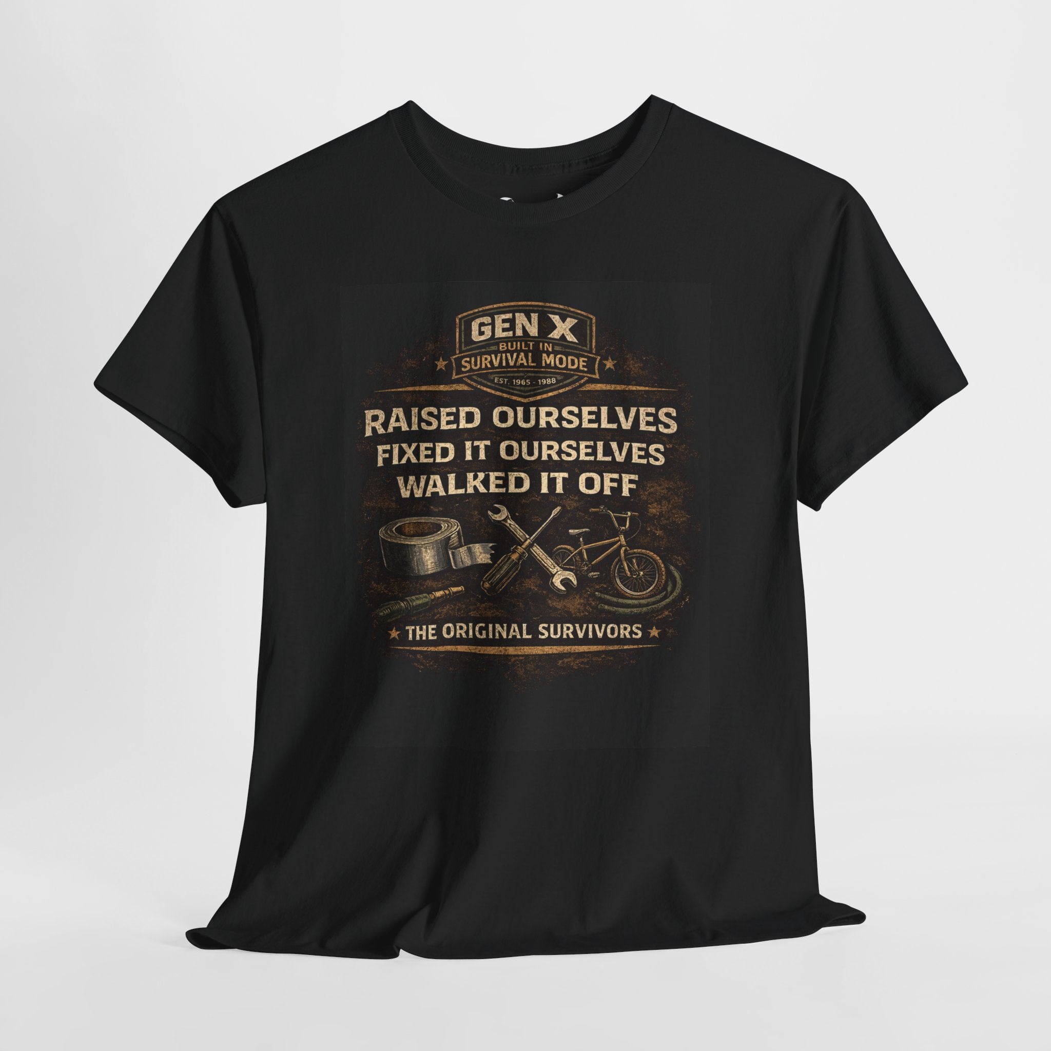 Gen X Survivor Raised Ourselves Walked It Off Comfortable Cotton T-Shirt