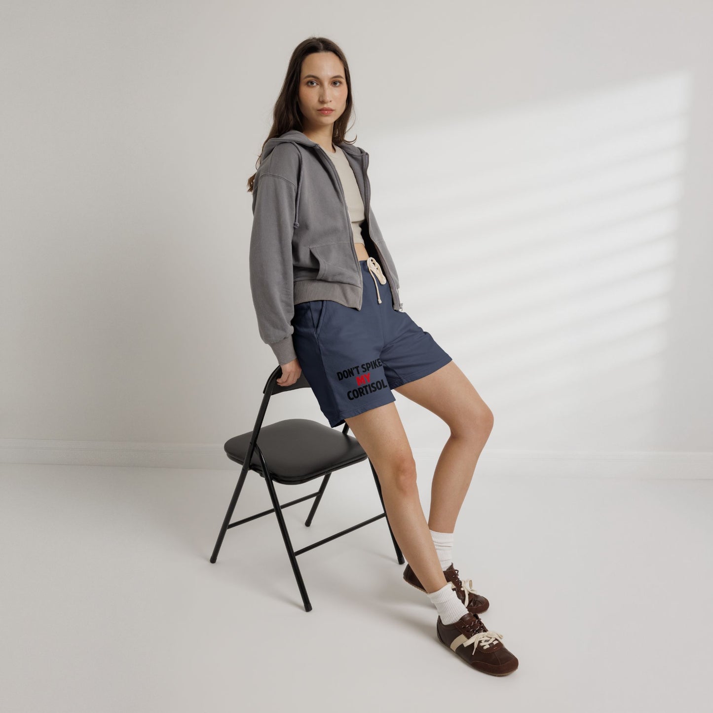 Lightweight "Don’t Spike My Cortisol" Fleece Lounge Shorts