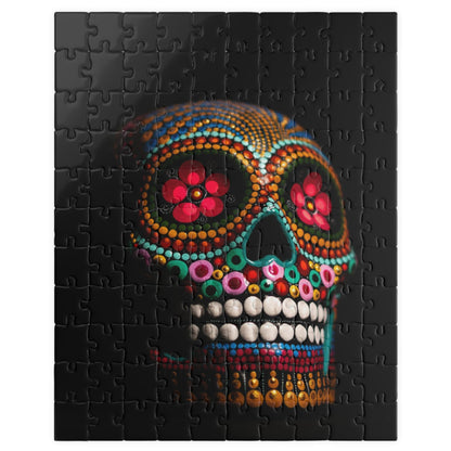 This colorful skull puzzle is perfect for puzzle lovers looking for a fun and challenging experience. With 110 to 520 pieces, it offers a range of difficulty levels for all skill levels. Get lost in the vibrant colors as you piece together this unique puzzle. Hang it up as a statement piece once you're done!