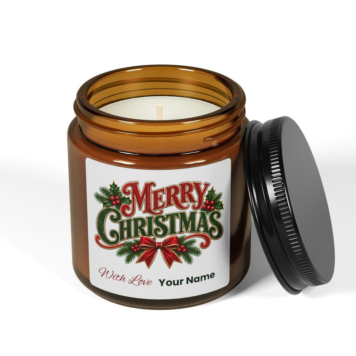 Personalized Merry Christmas Scented Soy Candle
