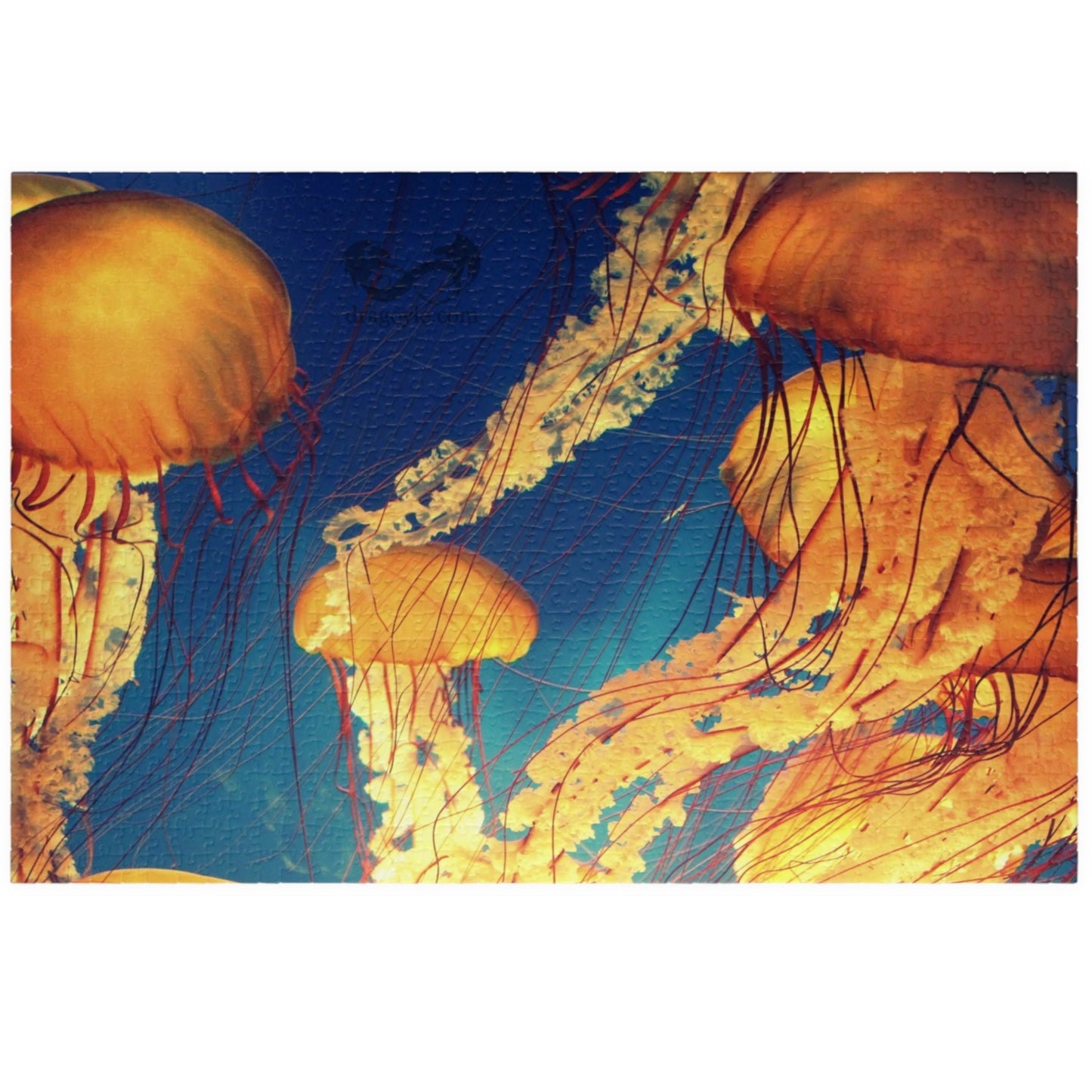 Indulge in the essence of the ocean with our Orange Jellyfish Puzzle. Crafted with 110 to 1014 pieces, this puzzle captures the striking hues and intricate details of a jellyfish. Dive into a world of relaxation and challenge your mind simultaneously.