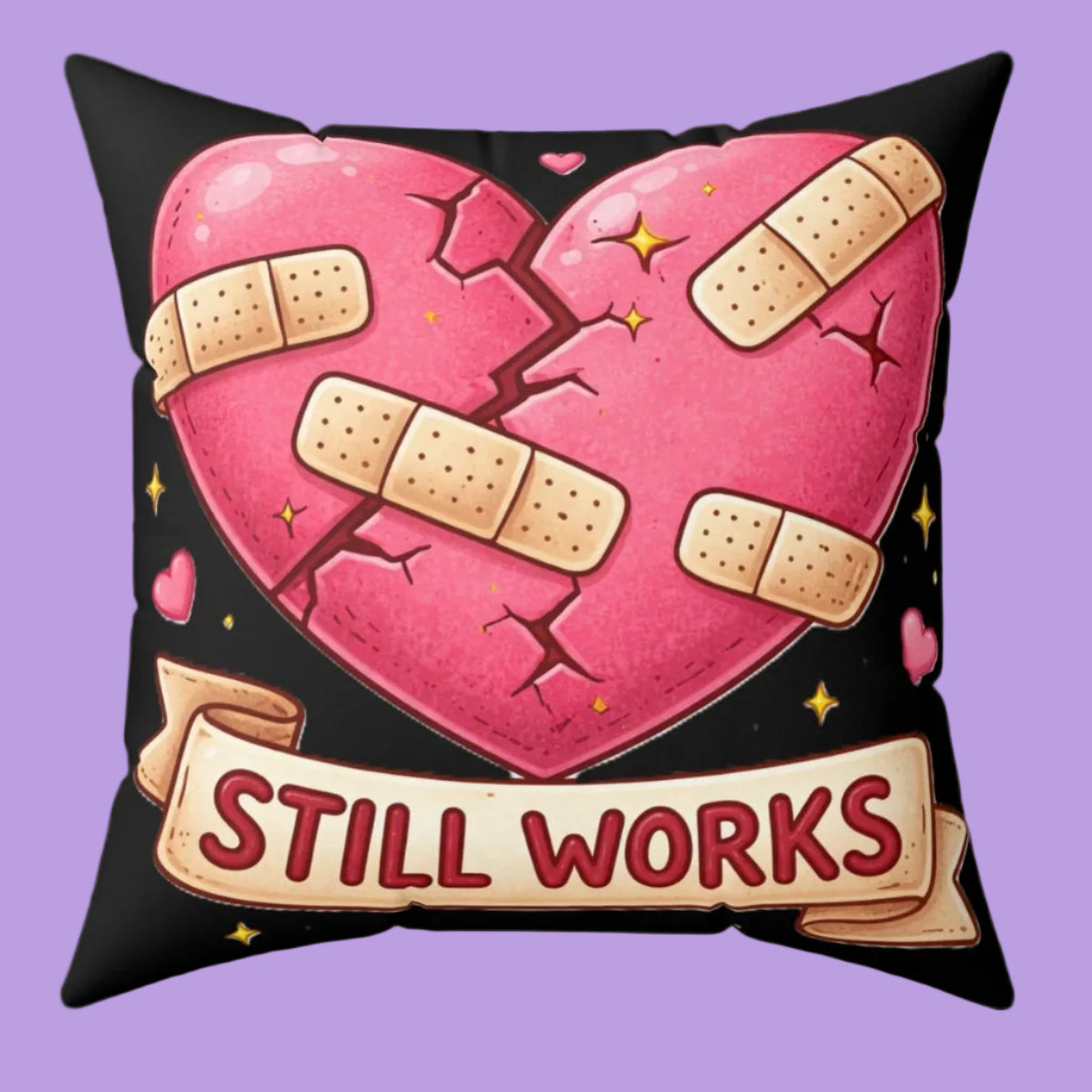 My Broken Heart Still Works Spun Polyester Throw Pillow Wrap yourself in comfort with this meaningful throw pillow that celebrates resilience and inner strength.