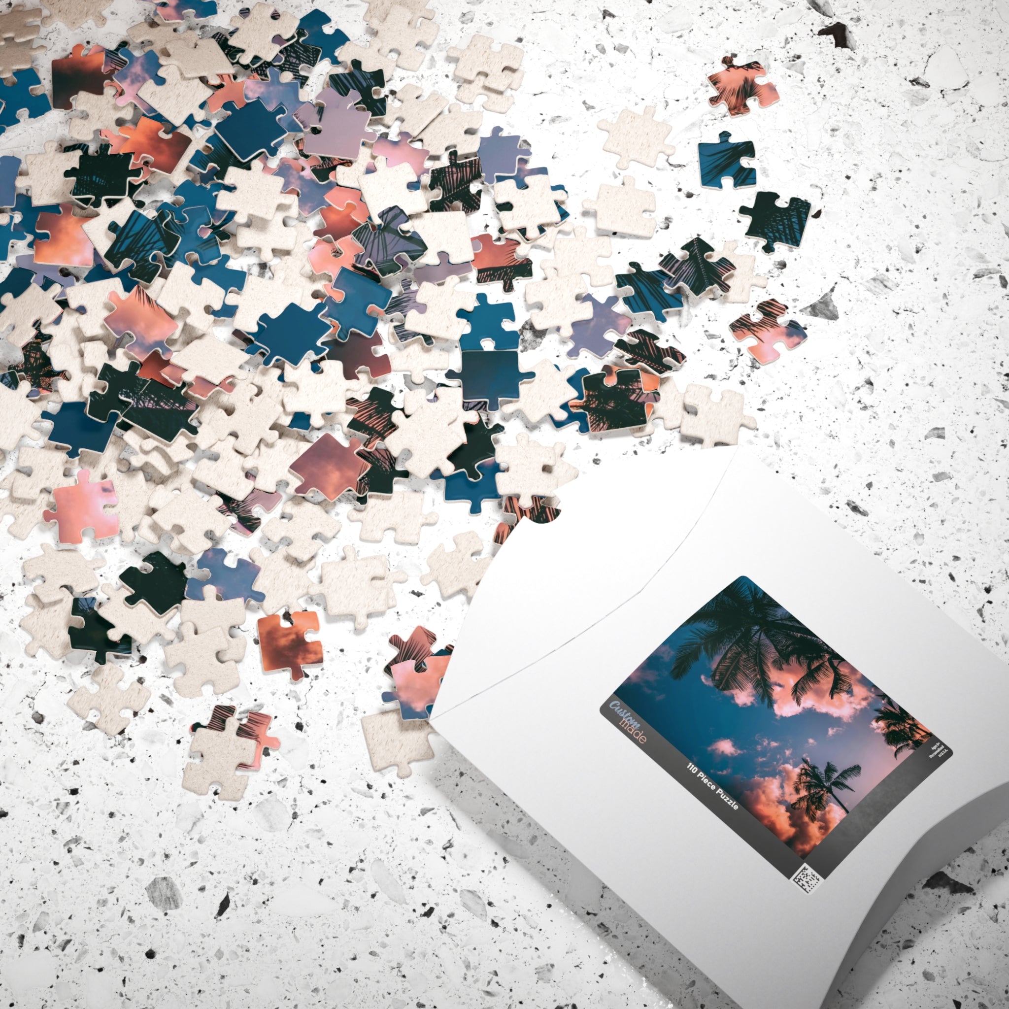 Indulge in the ultimate luxury puzzle experience with our Pink Clouds Palm Trees Puzzle. With 110 to 1014 pieces, this puzzle features a dreamy pink sky and lush palm trees, transporting you to a world of relaxation. Perfect for both puzzle enthusiasts and art lovers, this puzzle is a must-have for your collection.
