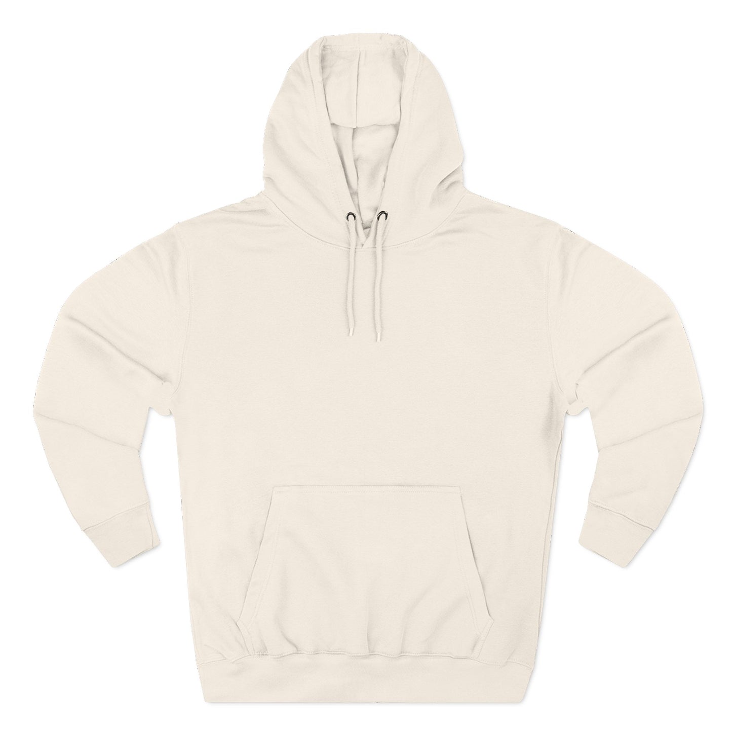 Beige hoodie with 'UNISEX' text on a white background