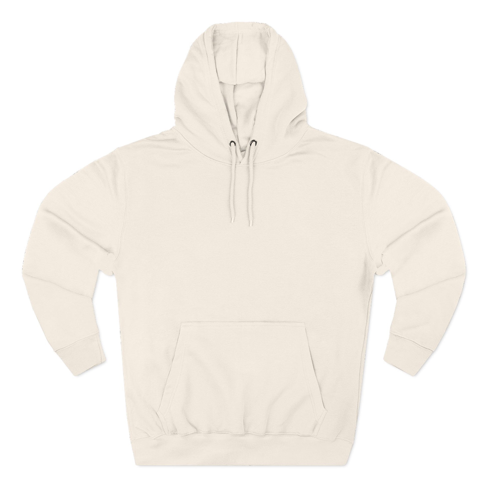 Beige hoodie with 'UNISEX' text on a white background