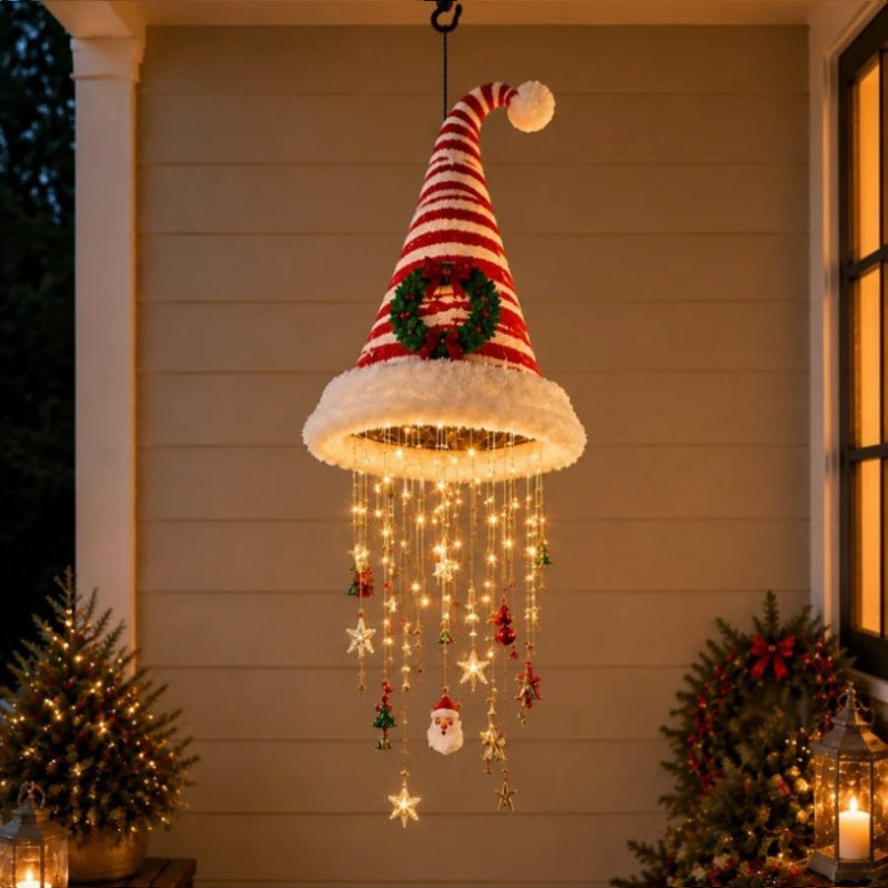 Hanging LED Lighted Christmas Santa Hat