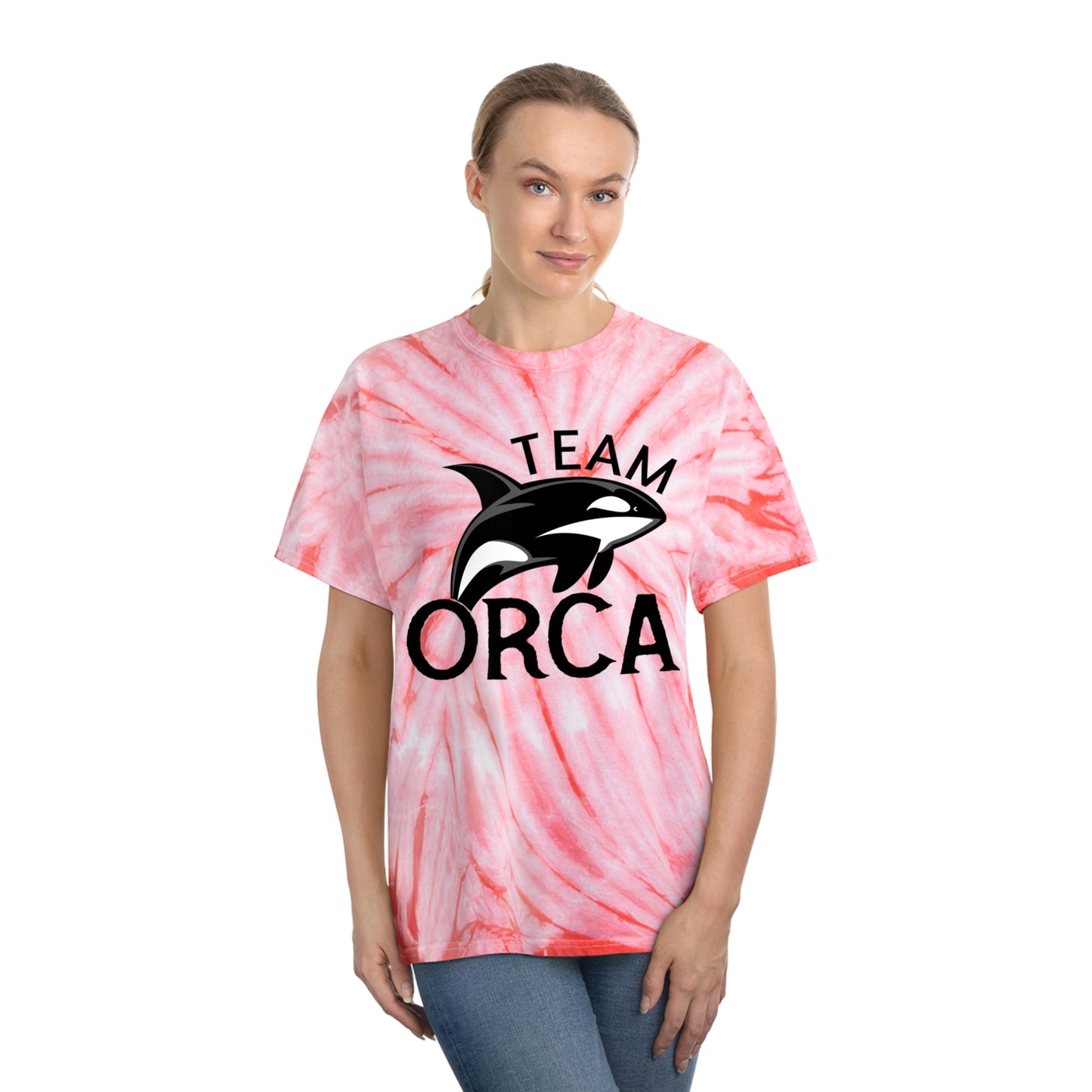 Get your groovy mojo back with this custom Team Orca tie-dye tee shirt. For stylish, laid-back appearances, this t-shirt is made with 100% pre-shrunk cotton for total softness, and features a cyclone pattern straight from the 60s.