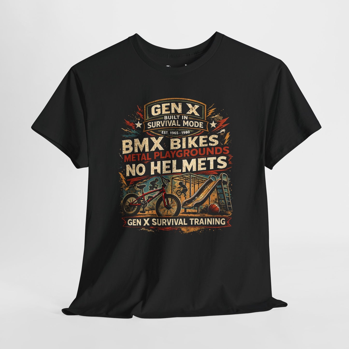 Gen X Survivor No Helmets Comfortable Cotton T-Shirt