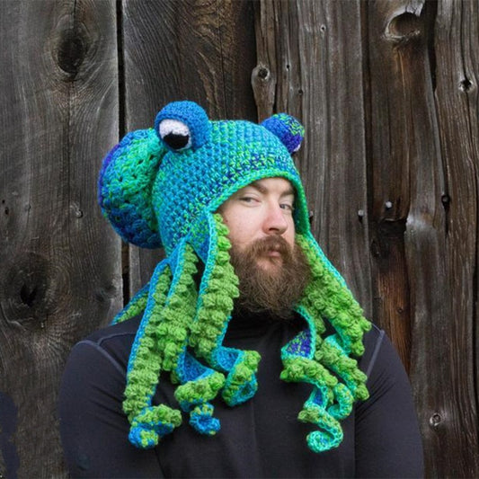 Funny Halloween Warm Wool Crochet Octopus Party Hat