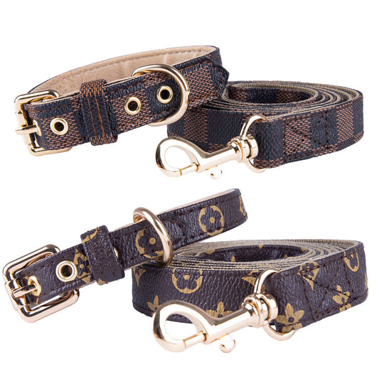 This PU Leather Flower Dog Collar and Leash set combines durability with style, crafted from high-quality synthetic leather for long-lasting wear. The floral design adds a tasteful, elegant touch to your pet’s daily walks, while sturdy construction is wear resistant and ensures secure handling.