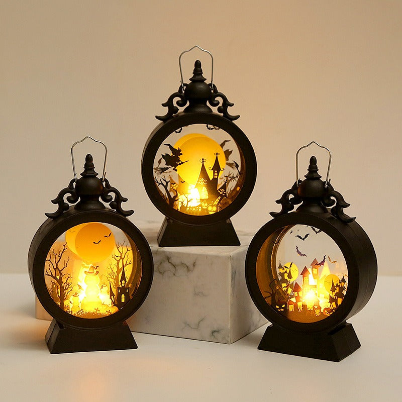 Portable Retro Halloween Decorative LED Wind Lanterns