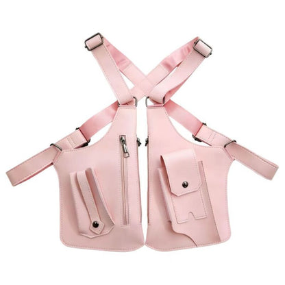 Double Strap Anti-Theft PU Leather Chest Bag