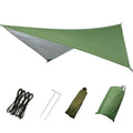 This waterproof multifunctional triangular sunshade canopy offers durable protection against sun and rain, making it ideal for outdoor events, camping, or backyard relaxation.