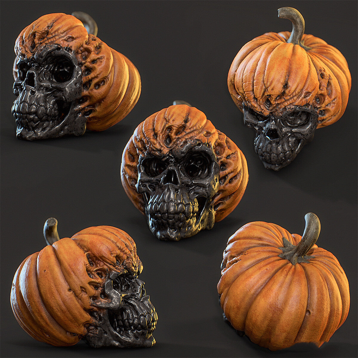 Unleash your daring spirit with these Halloween Resin Spooky Pumpkin Skulls! Add an eerie touch to your decorations and stand out among the regular pumpkins. Take a risk and embrace the spooky season with these unique and eye-catching skulls. 