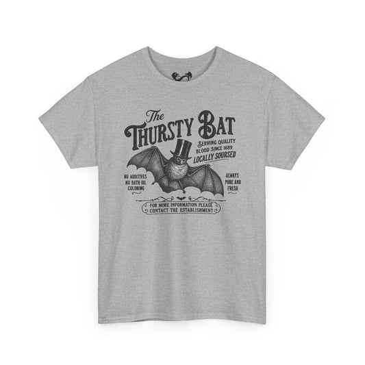 The Thursty Bat Vintage Gothic Graphic Cotton T-Shirt