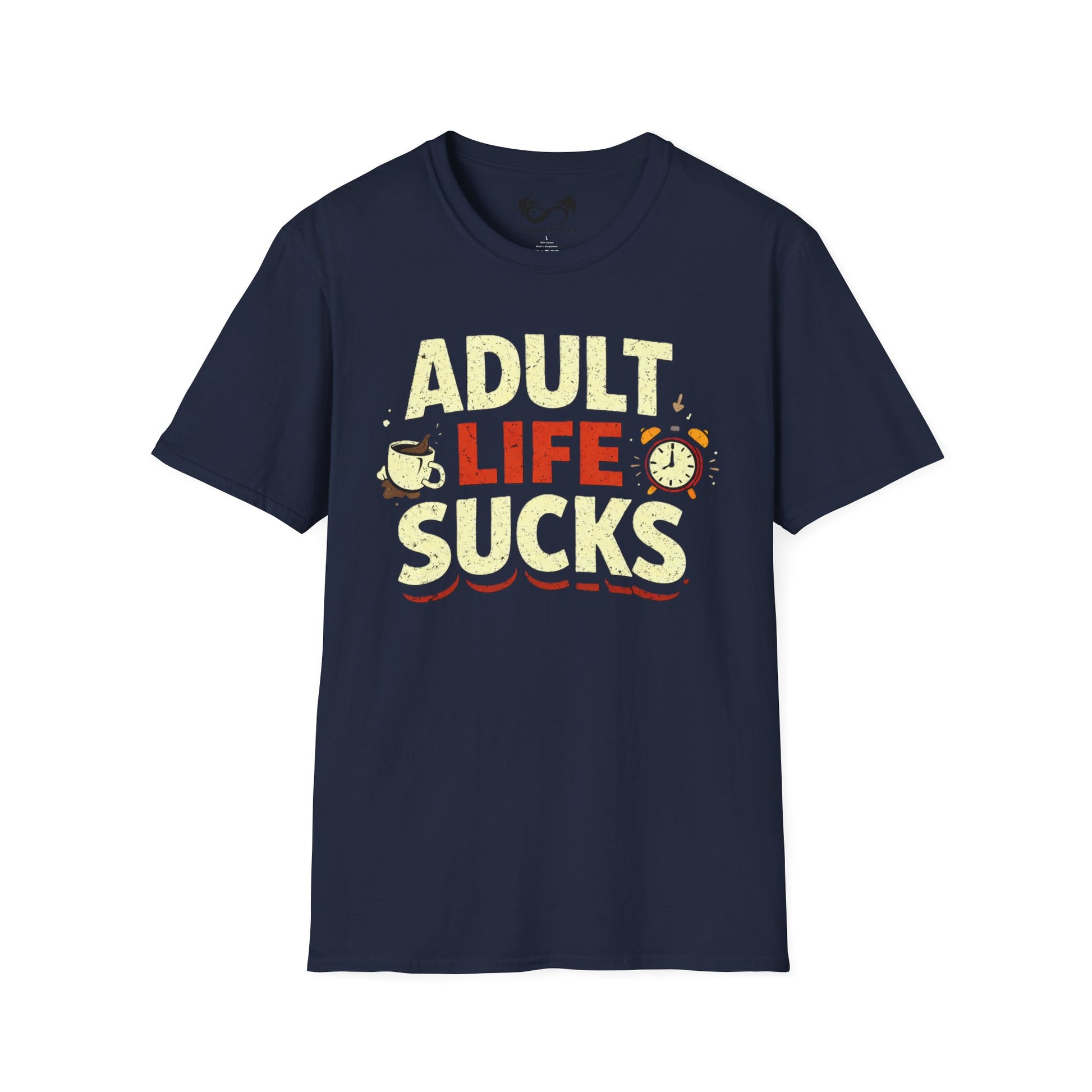 Adult life doesn't have to feel heavy, literally. This lightweight tee combines comfort with attitude, crafted from 100% spun cotton that breathes easy whether you're navigating deadlines or just keeping it real.
