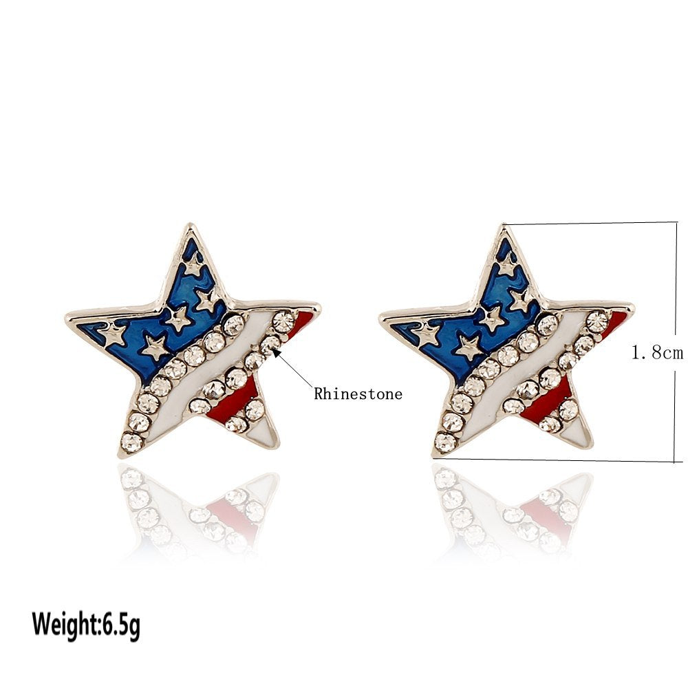 American Independence Day Flag Stud Earrings