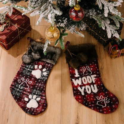 High-End Furry Dog Christmas Sock