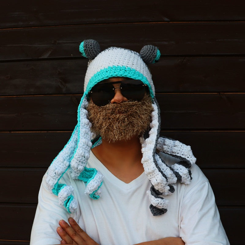 Funny Halloween Warm Wool Crochet Octopus Party Hat