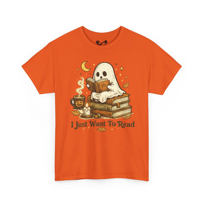 I Just Want To Read Ghost Halloween Comfortable Cotton T-Shirt
