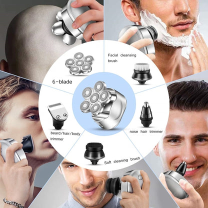 This electric shaver features efficient cutting technology designed for clean, comfortable results across different hair lengths and facial contours. Ideal for men seeking a streamlined grooming routine, this all-in-one solution eliminates the need for separate tools while maintaining salon-quality performance at home.