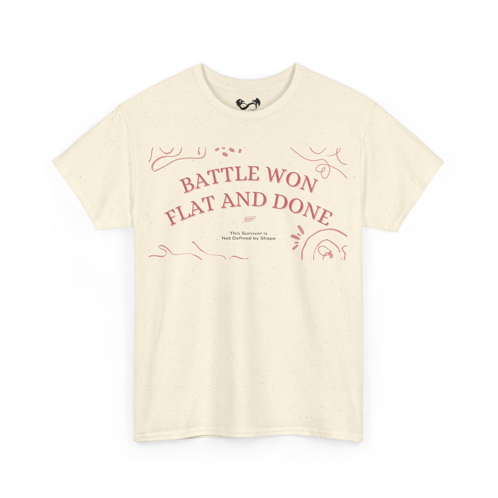 The Battle Won, Flat and Done Heavy Cotton Tee is the ultimate combination of style and comfort. Made with high-quality heavy cotton, this tee is durable and soft to the touch. Perfect for everyday wear or a night out, you'll always feel confident and ready to take on the day in this stylish tee.