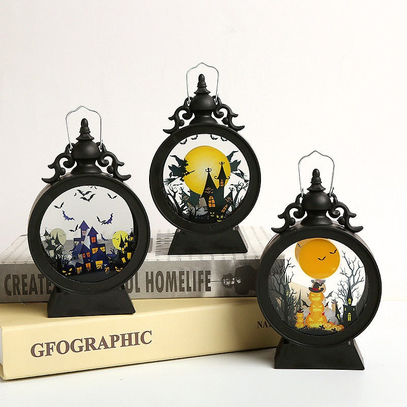 Portable Retro Halloween Decorative LED Wind Lanterns
