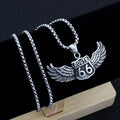 Fuel your wanderlust with the Route 66 Titanium necklace. Made from durable titanium, this necklace is perfect for those who love to travel and embrace new adventures. With its iconic design and strength, it's the perfect accessory to add to your collection. Let the road lead you with this necklace.