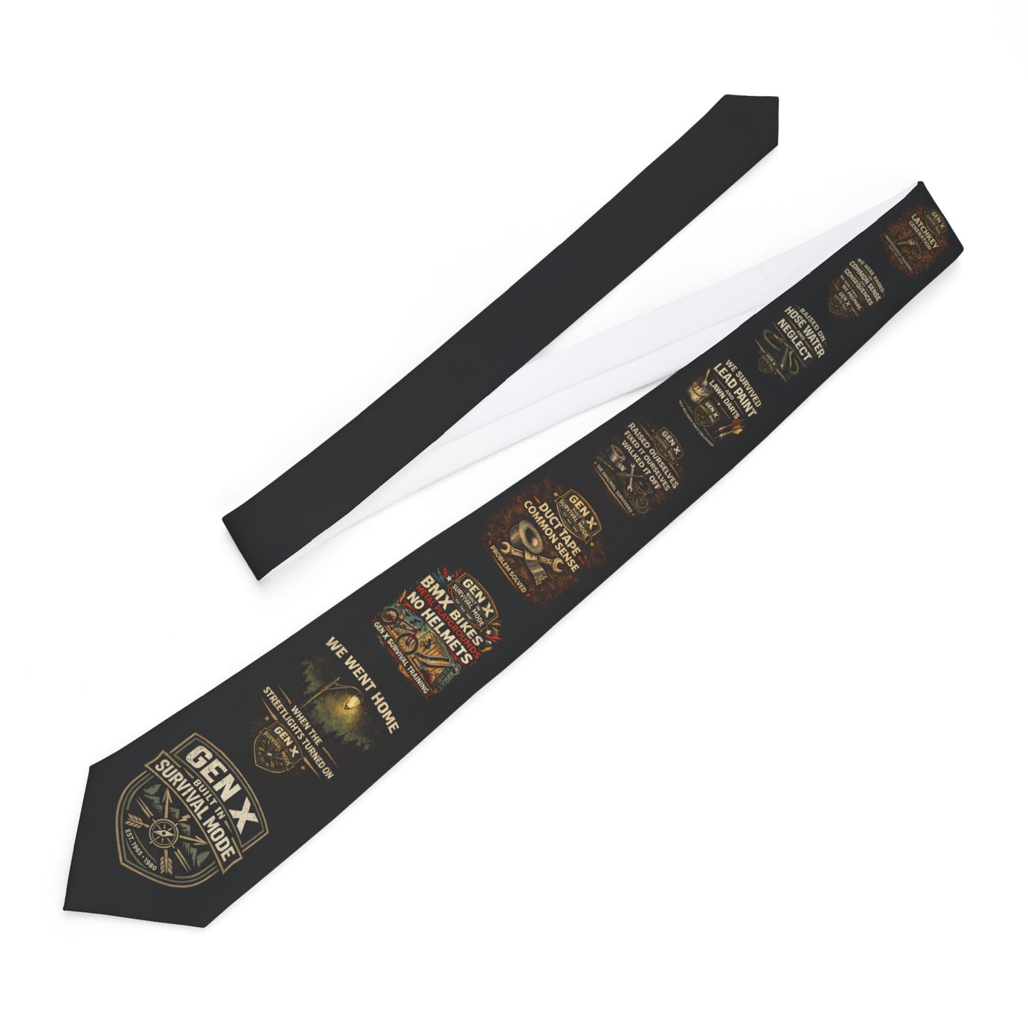 Gen X Survivor Slim Satin Finish Necktie
