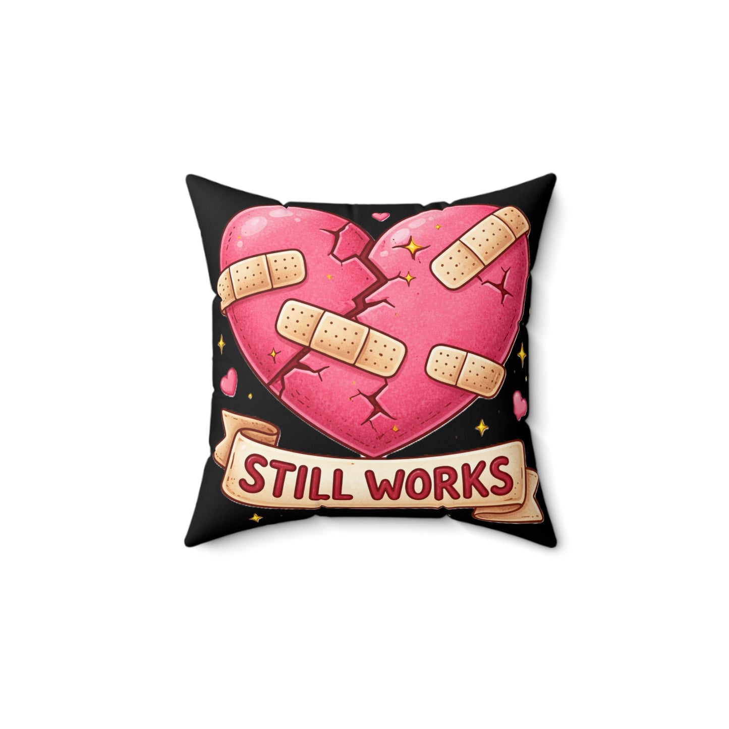 My Broken Heart Still Works Spun Polyester Throw Pillow Wrap yourself in comfort with this meaningful throw pillow that celebrates resilience and inner strength.