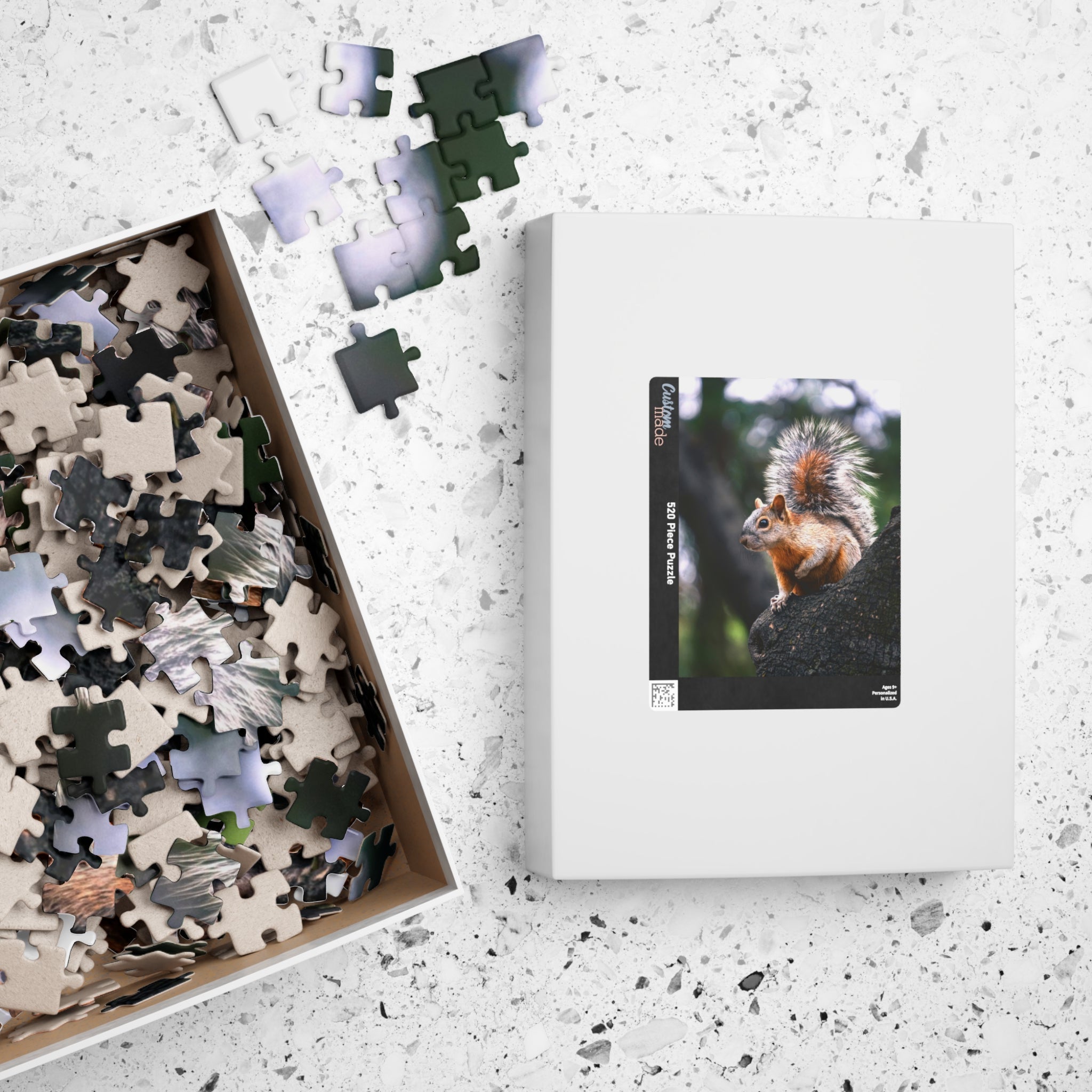 Get lost in nature with this playful Squirrel in The Park puzzle. With 110-1014 pieces, it's the perfect challenge for a lazy afternoon. Piece together this cute critter and enhance your puzzle skills.