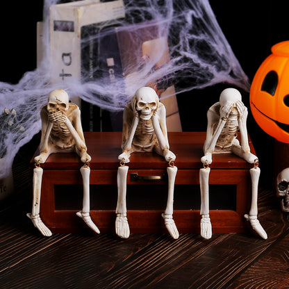 Halloween Skeleton "See No Evil, Hear No Evil, Speak No Evil" Decorations