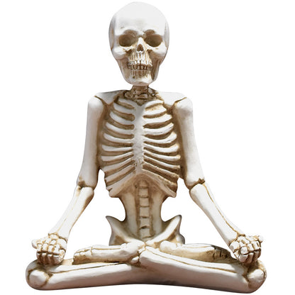 Vintage Halloween Skeleton Figurines Yoga Pose Resin Home Décor