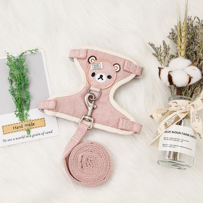 Designed for small pets, this comfortable harness ensures secure control while preventing strain. The included traction leash provides reliable handling during walks, enhancing safety without sacrificing comfort. 