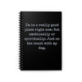 The "I'm In A Really Good Place With My Dog Journal" offers a heartfelt way to document your journey together. Designed to support and celebrate your bond, this journal encourages reflection on the joys and growth you share with your dog.