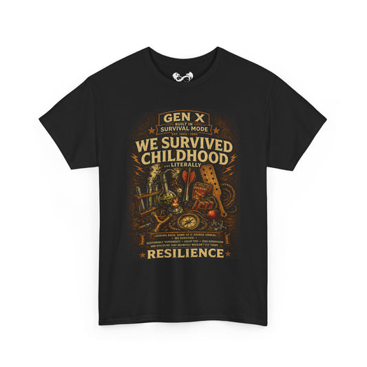 Gen X We Survived Childhood With Resilience Cotton T-Shirt