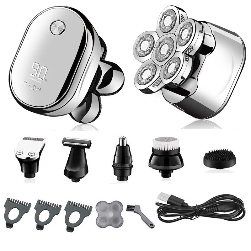 This electric shaver features efficient cutting technology designed for clean, comfortable results across different hair lengths and facial contours. Ideal for men seeking a streamlined grooming routine, this all-in-one solution eliminates the need for separate tools while maintaining salon-quality performance at home.