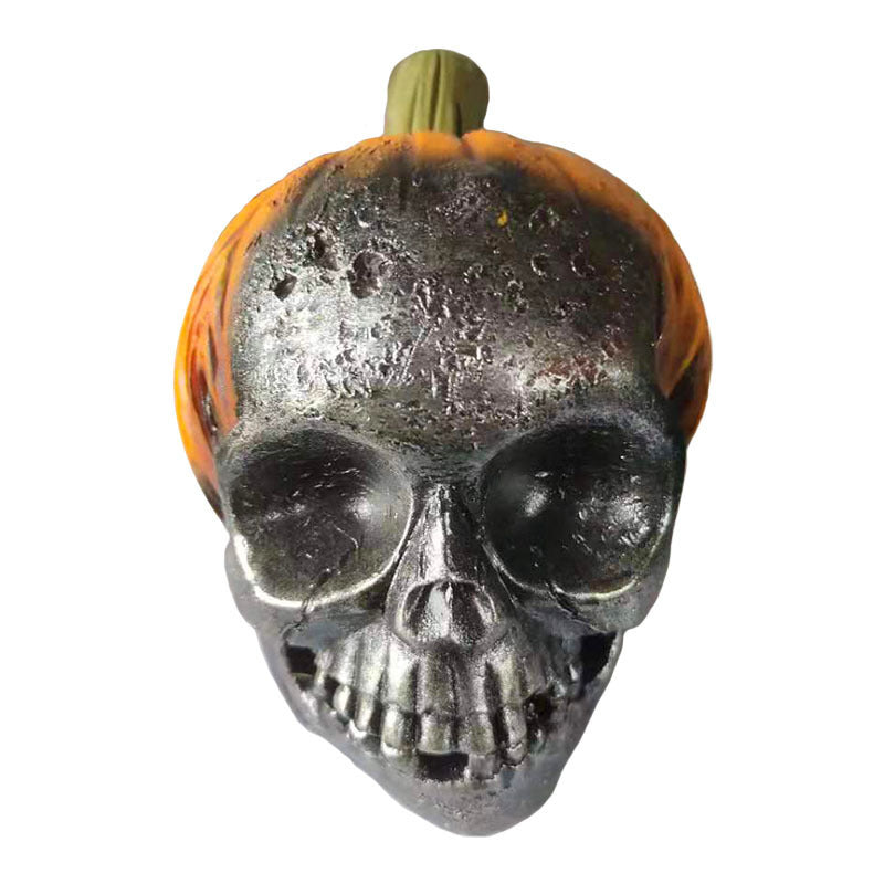 Unleash your daring spirit with these Halloween Resin Spooky Pumpkin Skulls! Add an eerie touch to your decorations and stand out among the regular pumpkins. Take a risk and embrace the spooky season with these unique and eye-catching skulls. 