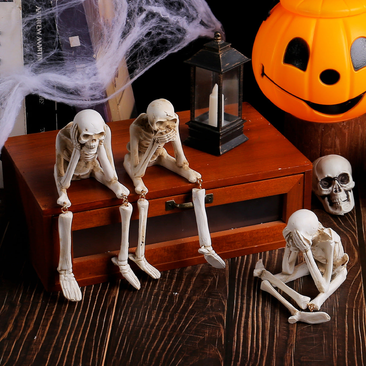 Halloween Skeleton "See No Evil, Hear No Evil, Speak No Evil" Decorations