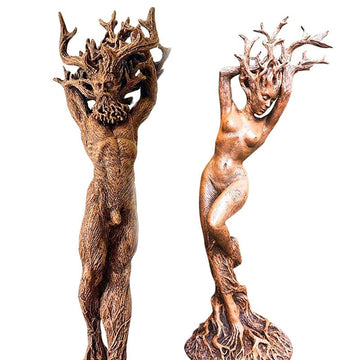 Bring the enchantment of the forest into your home with our Forest God and Tree Goddess statue made of durable resin. Hand-crafted with intricate details, this statue will add a mystical touch to any room. Perfect for nature lovers, this statue is a must-have addition to your decor.